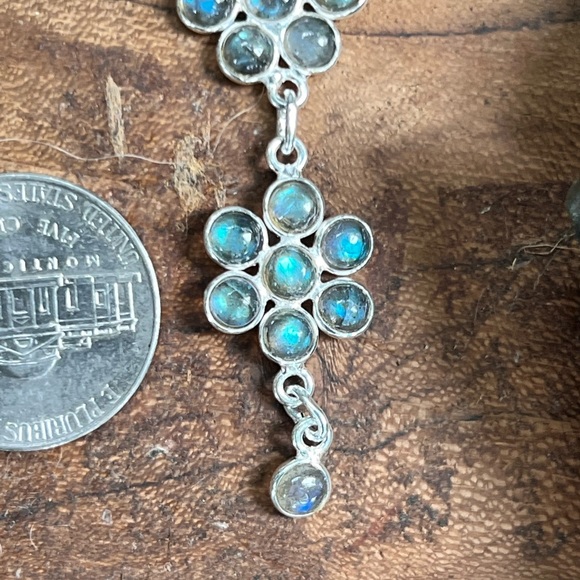 Blue fire labradorite necklace (A-1) - Picture 3 of 7